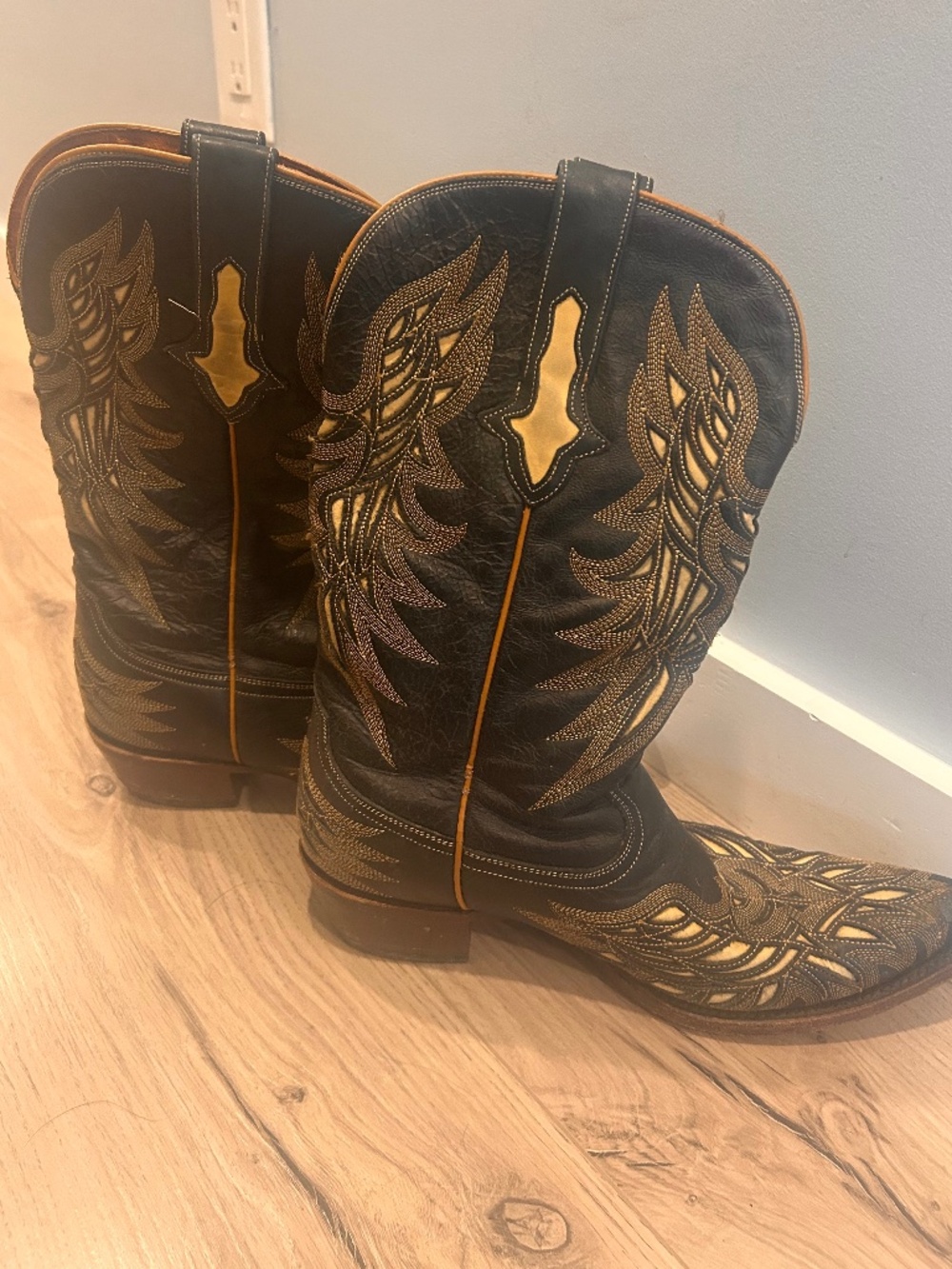 Authentic, all-leather cowboy boots